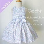 天使のドレスエプロン ribbon×ribbon-blue/Toddlersize