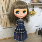 【送料無料】リカちゃん、ブライス チェックワンピース