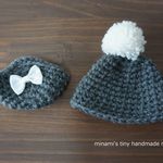 ソランちゃん服　メルちゃん服　ニット帽子とバッグのセット　グレー