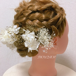 【再販】かすみ草＆紫陽花髪飾りset♥️ウェディング