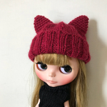 ネオブライス♡アウトフィット（猫耳ニット帽子レッド）