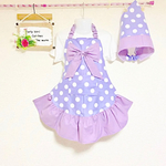 ☆子供エプロン☆ドット柄パープルビッグりぼん¥2780円