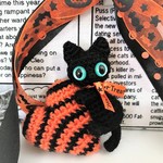 【送料無料】黒猫＆大きなハート*ハロウィン☆ボールチェーンあみぐるみ