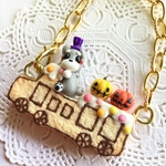 フェイクスイーツ*ハロウィン汽車ぽっぽクッキー*シュナウザーちゃん*チャーム*スイーツデコ