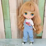 5way アクアマリンデニムサロペット＆パグＴシャツセット（ダメージ無）