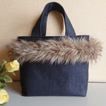 M☆デニムファーバッグ👜 紺色☆ちょっぴりセレブ気分♪(((^_^;)