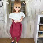 サルエルパンツ(コーラルピンク)22cmＬ