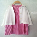 size80～90ワンピース＆カーディガン（pink＊gingham）
