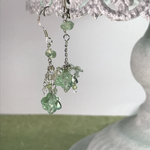 SALE！！Fluorite×prehnite◇フローライト×プレナイト  アシンメトリーピアス silver925