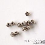 バリのハンドメイドビーズ【sv-2205s/シルバー925製】バリビーズ・パーツ｜小ビーズ(4ｍｍ)/3ヶ