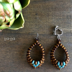 beads earrings - caramel turquoise