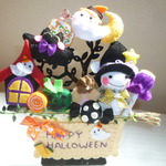 ＊B＊ぽっちゃり魔女うさぎ＊ハロウィン半円形リース＊