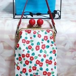 ◆◇和柄♪椿♪ラミネート生地♪スマホ入れ◇◆