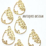 【8個】antiquesdesign 雫の空枠チャーム素材
