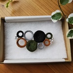 🍁秋色🍁まる×まるブローチ「dark green」