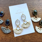 ドイツ製アクリルビーズ×フープタッセルの秋色イヤリング・ピアス