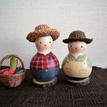 家庭菜園のひょうたん老夫婦Ａ