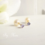 【再販】ღ14kgfღTwo facesピアス。(アレキサンドライト)