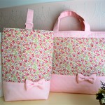 【ａｐ様ご予約のお品】レッスン＆シューズバッグ２点セット☆リトルフラワー☆ピンク