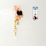 【sale】桜と黒猫左耳イヤーカフ