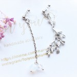 silver tree branch♡　ゆれるアシメトリーピアス/樹脂ノンホールピアス（イヤリング）