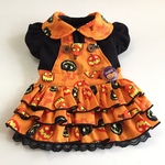 ハロウィン☆カボチャ＊フリフリのサロペスカート風ワンピ