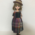 【送料無料】リカちゃん、ブライス チェックワンピース