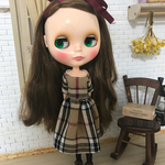 【送料無料】リカちゃん、ブライス チェックワンピース