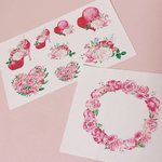 №66 patchwork rose sticker set