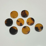 8mm 10個☆アクリルべっ甲パーツ 穴あり