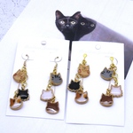オーダー・受注製作 猫さん達のピアス・イヤリング お好きな猫さんで作れます