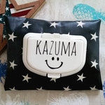 おしりふきポーチ❤名前入り  アメリカン にこちゃん ハワイアン  スマイル 星柄  パイナップル  モノトーン 入園準備 進級準備