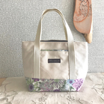 【送料無料】セール☆花柄ミニトートバッグ（紫）