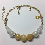 ハニーストーンと天然石のブレスレット