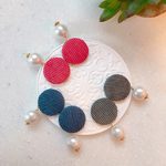 艶ラメパールのコーデュロイピアス&イヤリング