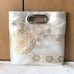 2way★金銀の華文が綺麗な♪newｻｲｽﾞ♪クラッチ&スクエアバッグ/帯リメイク♪