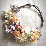 ドライリース 紫陽花と薔薇のリース ドライフラワー