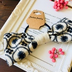 送料無料　花刺繍リネンりぼんゴム