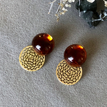 べっ甲×真鍮ピアス