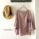 ドロップショルダーの後ろ下がりプルオーバー■ピンク