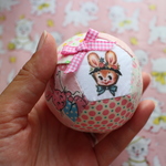 hana*ハンドメイド★パッチワークコットンボール6.5cmサイズ♪バニーちゃん