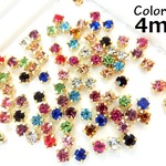 ※送料無料　ColorMix50個セット☆高品質爪付きガラスラインストーン