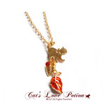 猫 ネックレス ラインストーン 紅葉とねこ ネックレス  Cat's Love Potion  送料無料