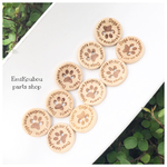 【入荷しました】 20㎜ ウッドボタン❤︎肉球❤︎10pcs-87