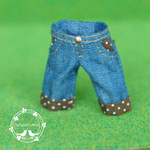 Brown Dot ポケット付クロップドジーンズ：オビツ11サイズ      