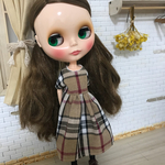 【送料無料】リカちゃん、ブライス チェックワンピース