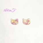 ドライフラワー スターチス ネコ ピアス＊ノンホール