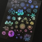 角度によって色が変わる！オーロラカラー花火・クリアイラストシート/レジン制作の材料に！／型番86
