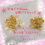  ⌘平皿ピアス6mm&蝶バネキャッチ⌘