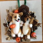 K様オーダー品（コーギー夫婦のハロウィンリース🎃）